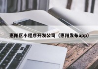 惠阳区小程序开发公司（惠阳发布app）